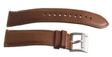 Fossil Men's 22mm Brown Leather Silver Buckle Watch Band