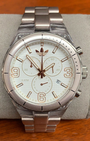 Adidas Unisex ADH2546 Chronograph Plastic Quartz Watch with White Dial