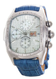 Techno Trend Luxe Men's Diamond Blue Alligator Leather Band Watch