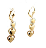 Tri color Women's Heart Hanging Earrings