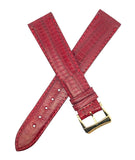 Raymond Weil 18mm x 16mm Red Lizard Leather Watch Band Gold Buckle