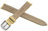 Authentic Locman 16mm Beige Ribbed Leather Watch Band Strap with Buckle