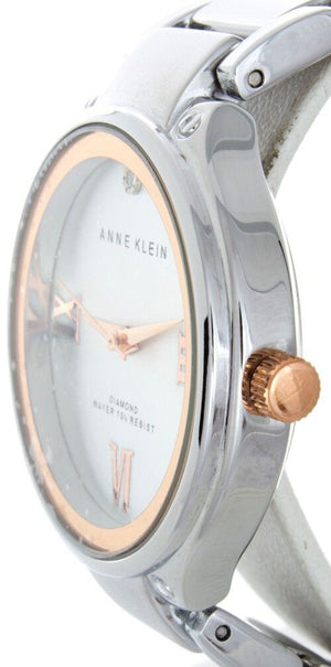 Anne Klein Women's AK/1283SVRT  Diamond Silver Dial Stainless Steel Watch