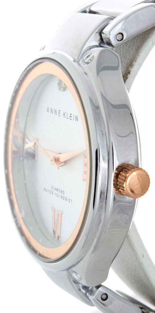 Anne Klein Women's AK/1283SVRT  Diamond Silver Dial Stainless Steel Watch