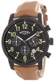 Rotary Men's Black Dial Brown Leather Strap Chronograph Watch GS00433/04