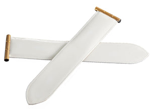 Boucheron 22.5mm Women's White Shiny Leather Rose Gold Lug Watch Band Strap