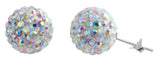 Sterling Silver Sparkling 12mm Crystal Twinkle Round Ball Stud Earrings