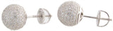 Sterling Silver White CZ stones 10mm White Round Ball Stud Earrings