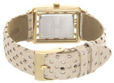 Anne Klein Womens Gold Tone Dial Beige Leather Strap Watch 10/7776