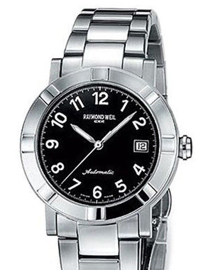 Raymond Weil Men's Black Dial Automatic Movement Steel Watch 3430-STB-05208
