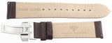 Aqua Master 22mm Dark Brown Leather Watch Band with St. Steel Deployment clasp