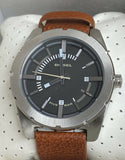 Diesel DZ-1631 Black Dial Tan Leather Strap Men's Watch