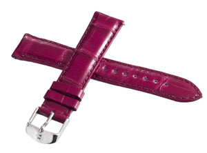 NEW Michele Womens 18mm x 16mm Magenta Alligator Leather Watch