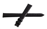 Genuine Longines 12mm x 10mm Black Shiny Leather Watch Band Strap