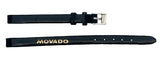 Movado Women's 6mm Black Suede Leather Watch Band Strap Silver Buckle