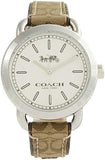 Coach 14502389 Lexington Khaki Signature Leather Silver Case Women's Watch