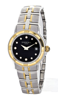 Raymond Weil Women's Parsifal Black Dial Stainless Steel Two Tone Watch 9440