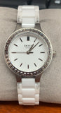 DKNY WOMEN'S WHITE CERAMIC BAND STEEL CASE QUARTZ ANALOG WATCH NY2249