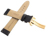 Genuine JoJo, JoJino 22mm Black Leather Rose Gold tone Buckle Watch Band Strap