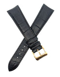 Raymond Weil Geneve 20mm  Dark Brown Alligator Leather Gold Buckle Watch Band