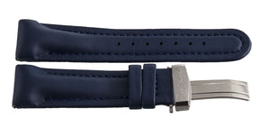 Joe Rodeo 22mm Navy Blue Polyurethane Watch Band Strap With Silver Tone Buckle