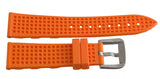 LOCMAN Men's 24MM x 20mm Orange Rubber Silver Buckle Band