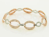 Sterling Silver .925 Two-tone Silver & Rose Gold Ladies Bracelet