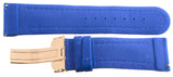 JoJo JoJino 24mm Blue Polyurethane Watch Band Strap W/ Rose Gold Tone Buckle