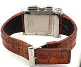 Gucci Stainless Steel Silver Dial Brown Leather Women's Watch 8600M