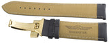 King Master 24mm Grey Leather Gold-tone Buckle Watch Band Strap