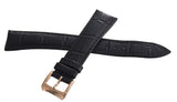Raymond Weil 19mm x 16mm Black Leather Rose Gold Buckle Watch Band V3.16