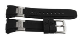 Aqua Master 28mm Black Rubber Watch Band Strap W/Silver Buckle