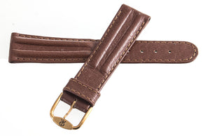 Revue Thommen 19mm Brown Leather Gold Buckle Watch Band Strap