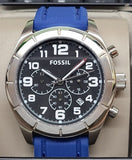 Fossil BQ1245 Black Dial Blue Silicone Strap Multifunction Men's Watch