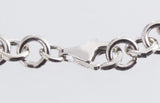 Womens Sterling Silver Round Chain Link  17.5" Hollow Heart Chain Necklace