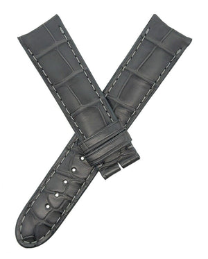 Montblanc 19mm x 17mm Gray Alligator Leather Men's Watch Band Strap FSH