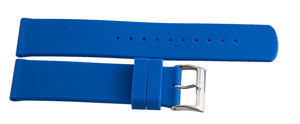 Skagen 20mm  Blue Rubber Silver Buckle Watch Band Strap