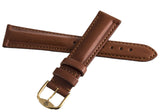 Revue Thommen 19mm Brown Leather Gold Buckle Watch Band Strap NOS