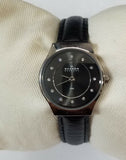 Skagen Ladies Stainless Steel Case Charcoal Dial Leather Band Watch 233XSSTM