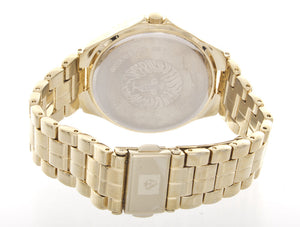Anne Klein Women's AK/1762WTGB White Dial Gold Stainless Steel Band Watch