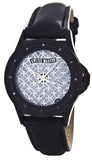 Swiss Master Women's Silver Dial Black Diamond Case Leather Strap Watch