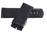 LOCMAN Men's 31mm x 30mm Black Lizard Leather Watch Band Strap