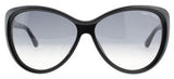 Tom Ford Malin Sunglasses Shinny Black Frame Gradient Lens FT230 01B 61-13 135
