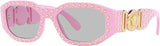New Versace Sunglasses Pink Frame, Light Grey Lenses, 53MM