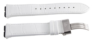 Aqua Master 17mm Widens to 21mm White Leather Special Watch Band Strap