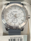 Fossil White Dial Gray Rubber Strap Multifunction Men's Watch BQ16231003 43mm