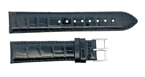 Alfred Hammel 20mm Black Alligator Leather  Men's Watch Band