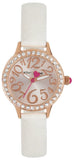 Betsey Johnson BJ00536-30 Rose Gold Dial White Leather Bracelet Womens Watch