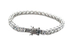 Sterling Silver Women's Cz Wrist Bracelet 8" long & 5mm Weight 19 gr.