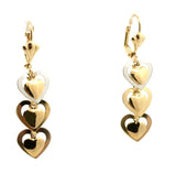Tri color Women's Heart Hanging Earrings